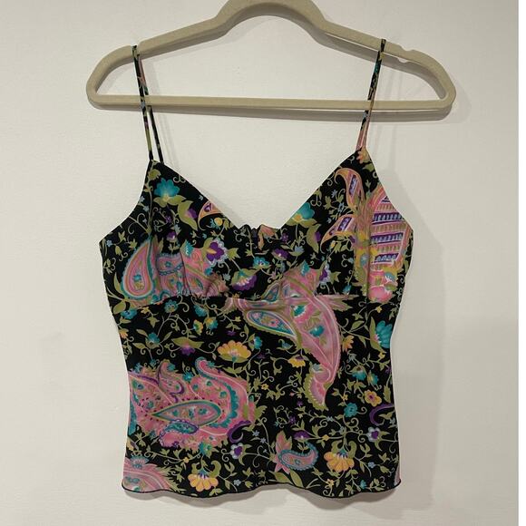 XOXO Tops - Vintage Y2K Paisley Floral Tank Top Fairycore Boho Retro